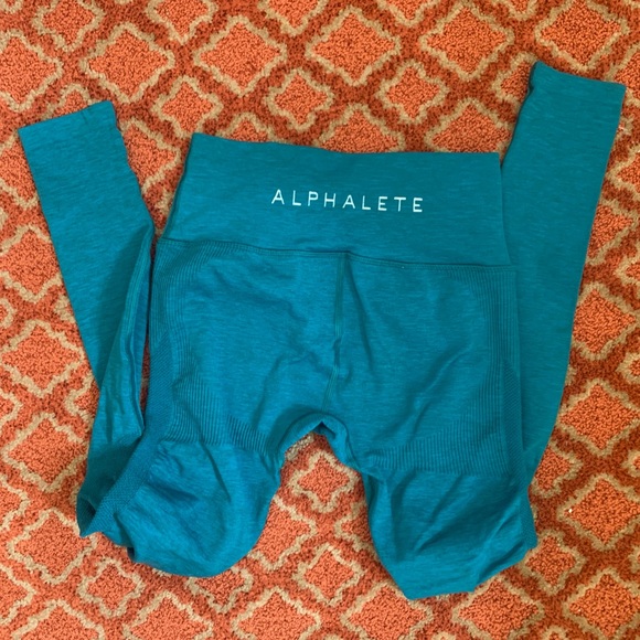 ALPHALETE TURQUOISE LEGGINGS - Picture 1 of 4